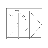 3 Panel Telescopic Automatic Door. 